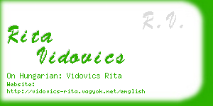 rita vidovics business card